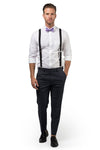 Black Suspenders & Purple Bow Tie