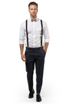 Black Suspenders & Silver Polka Dot Bow Tie