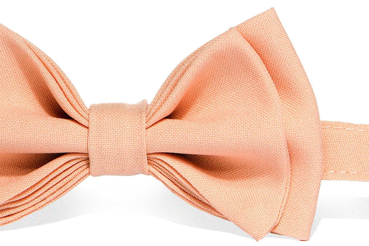 Light Gray Suspenders &amp; Peach Bow Tie - ARMONIIA
