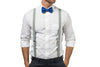 Light Gray Suspenders & Royal Blue Bow Tie