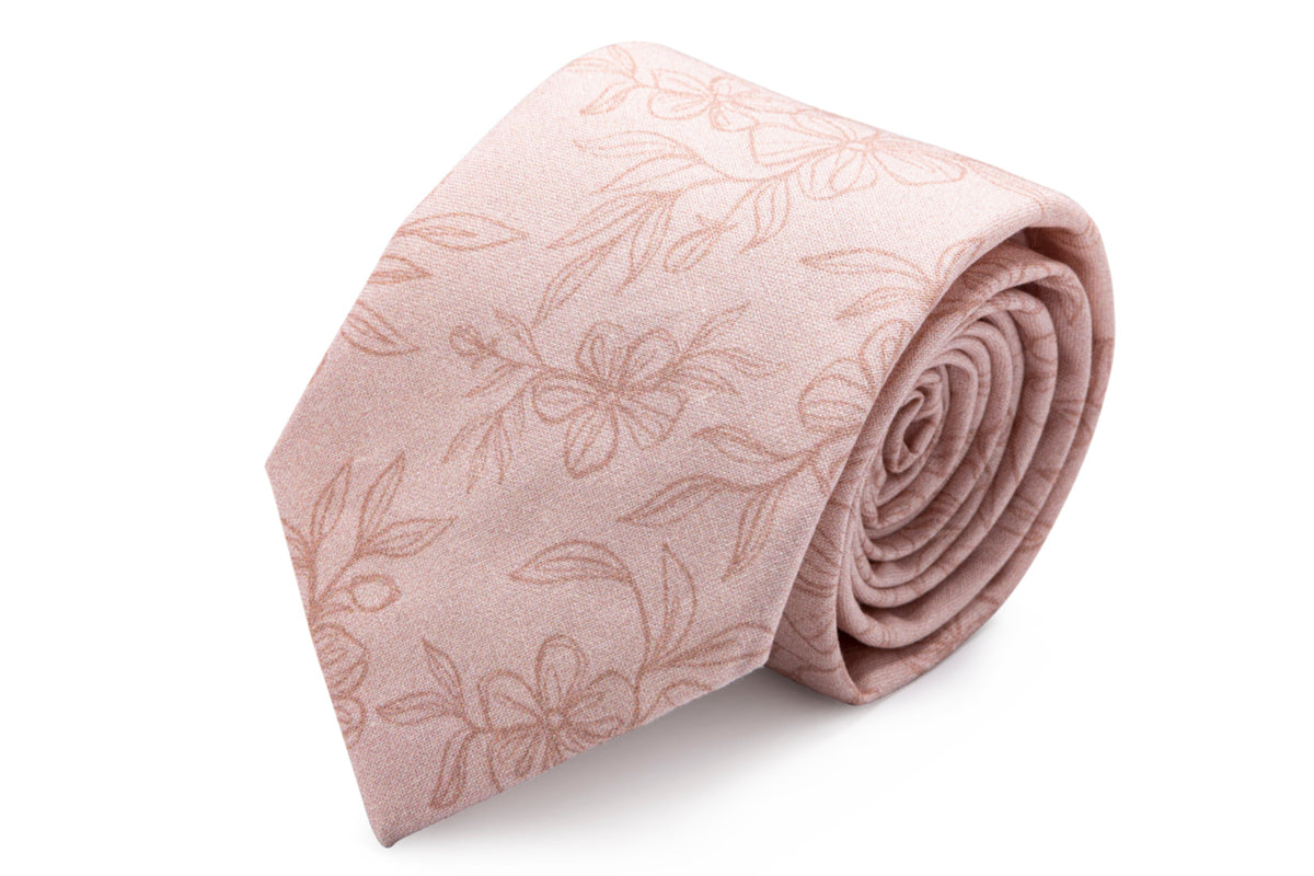 Blush floral tie for men