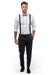 Black Suspenders & Gingham Purple Bow Tie