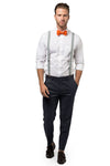 Light Gray Suspenders & Orange Bow Tie