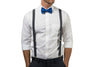 Charcoal Suspenders & Royal Blue Bow Tie