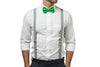 Light Gray Suspenders & Green Bow Tie