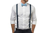 Navy Suspenders & Baby Blue Bow Tie