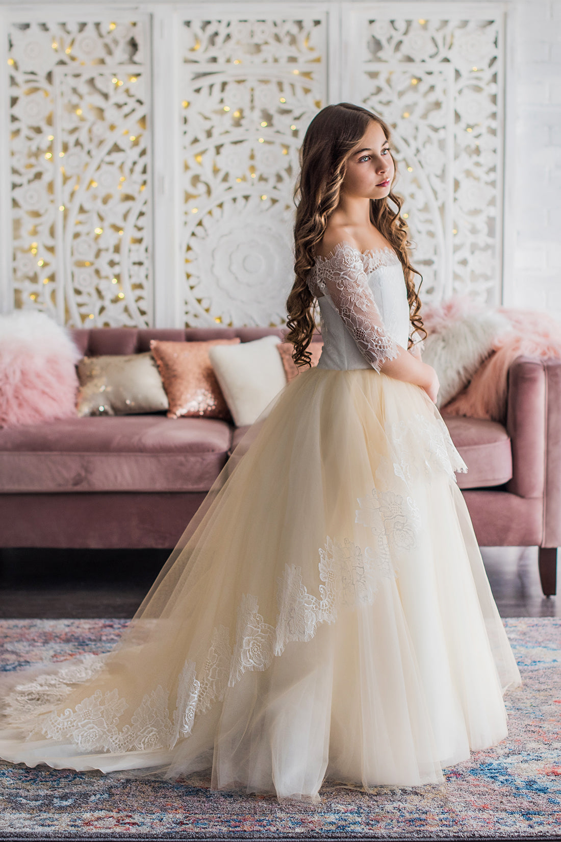 Cream Flower Girl Dress