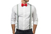 Light Gray Suspenders & Red Bow Tie
