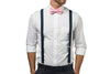 Navy Suspenders & Candy Pink Bow Tie