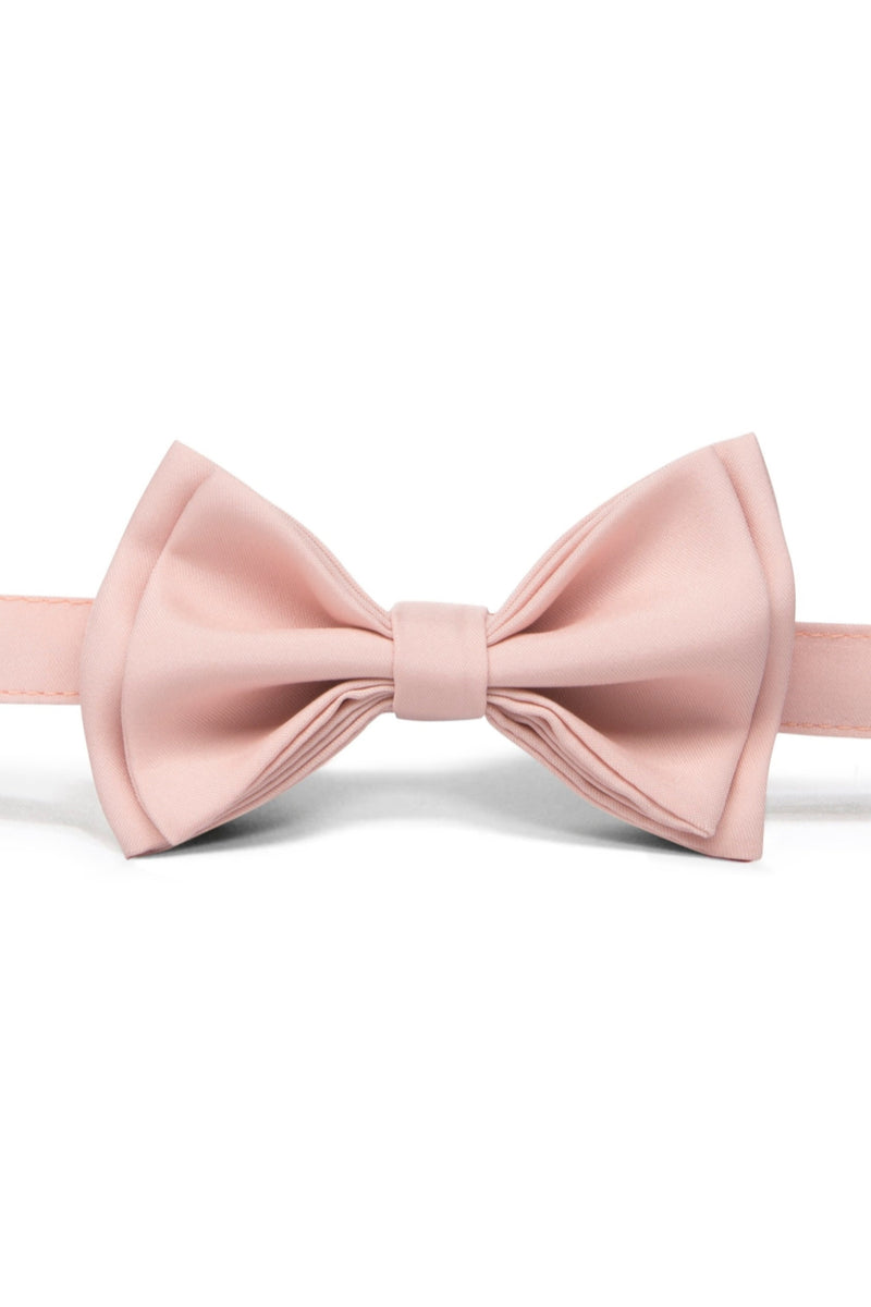 Charcoal Grey Suspenders & Blush Bow Tie