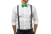Charcoal Suspenders & Green Bow Tie