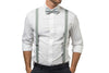 Light Gray Suspenders & Gingham Gray Bow Tie