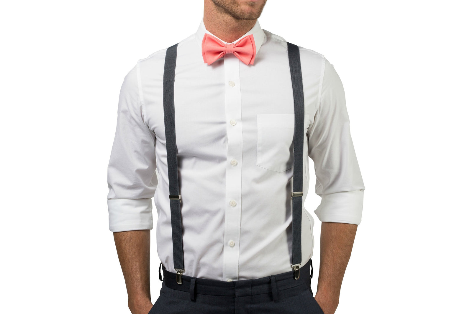 Charcoal Suspenders & Carol Bow Tie