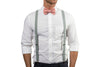 Light Gray Suspenders & Dusty Rose Bow Tie