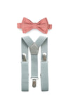 Light Grey Suspenders & Dusty Rose Bow Tie