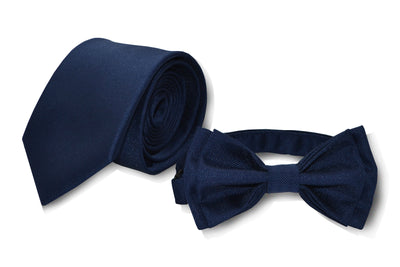 Navy Necktie & Navy Bow Tie