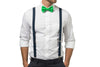 Navy Suspenders & Green Bow Tie