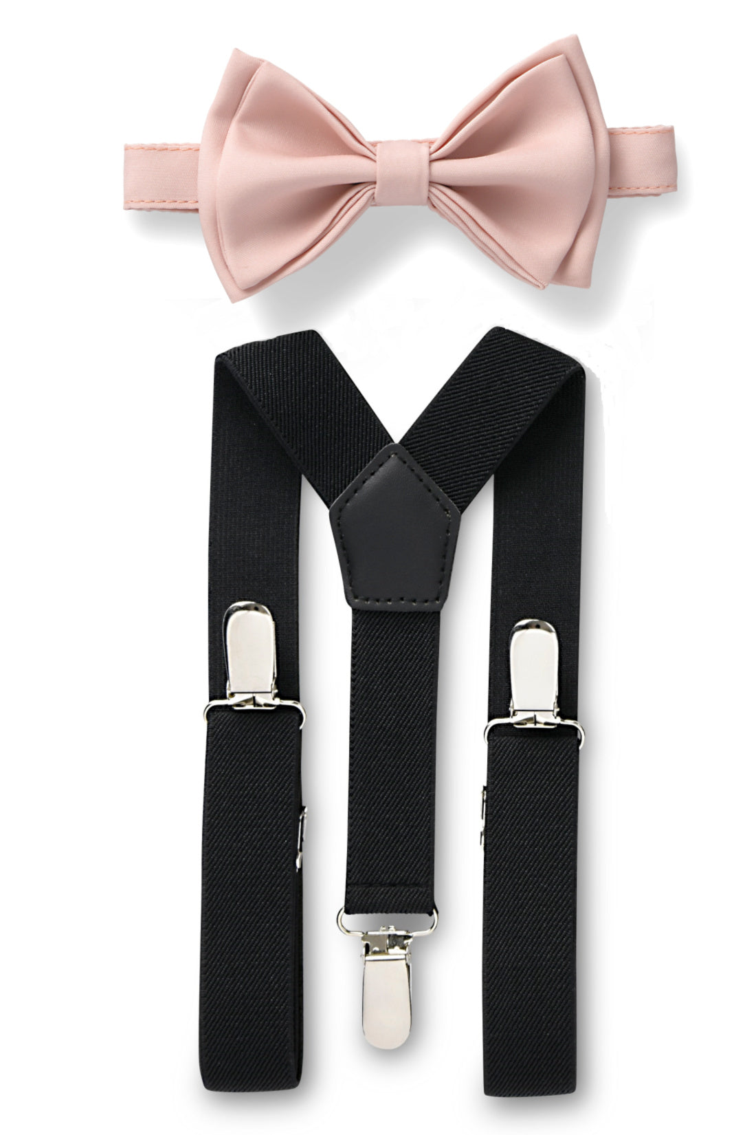 Black Suspenders &amp; Blush Bow Tie