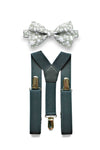 Charcoal Grey Suspenders & Dusty Sage Bow Tie