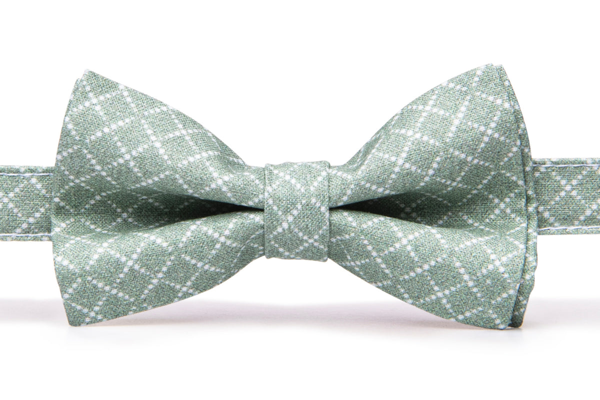 Dusty Sage Bead Box Bow Tie