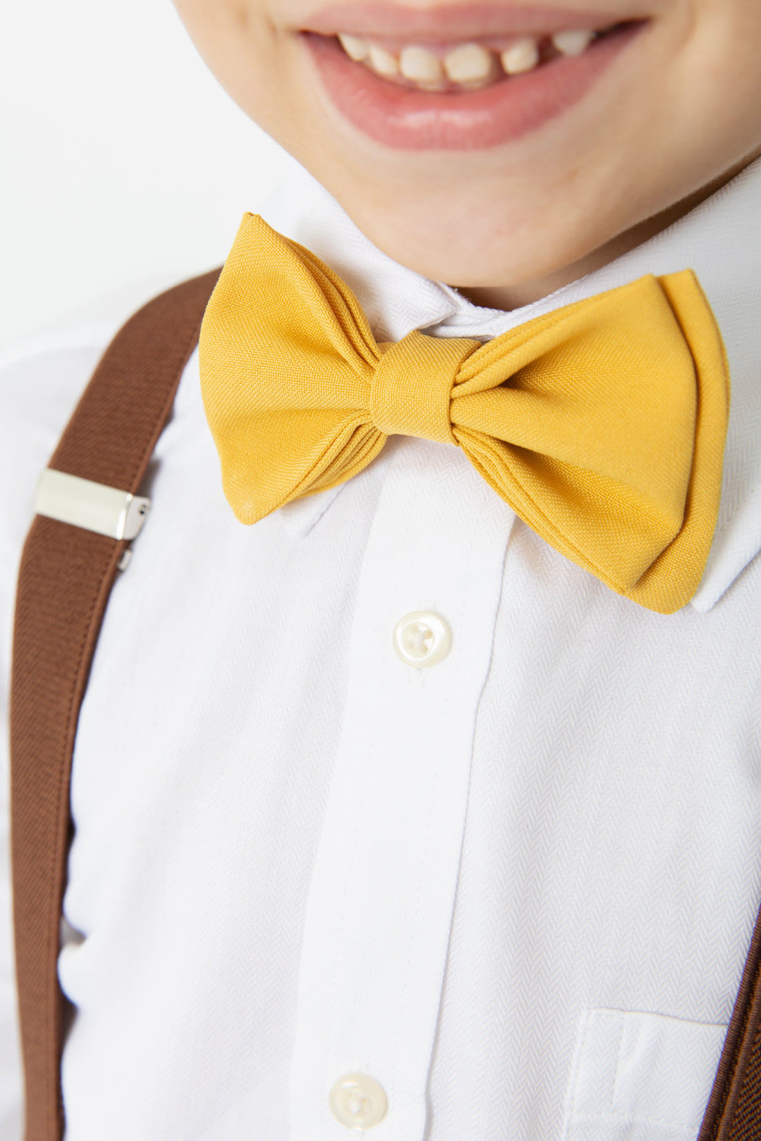 Boy Wearing Marigold Bow Tie