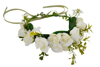 Off White Roses Flower Crown