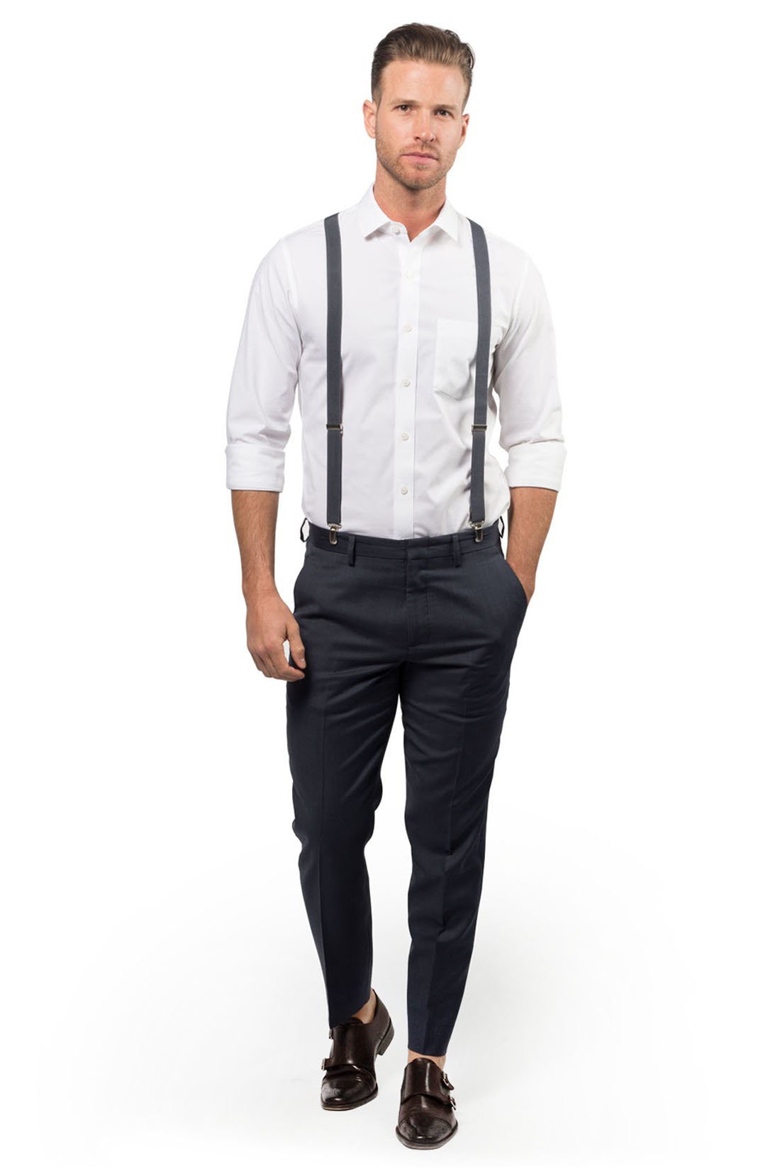 Charcoal Gray Suspenders