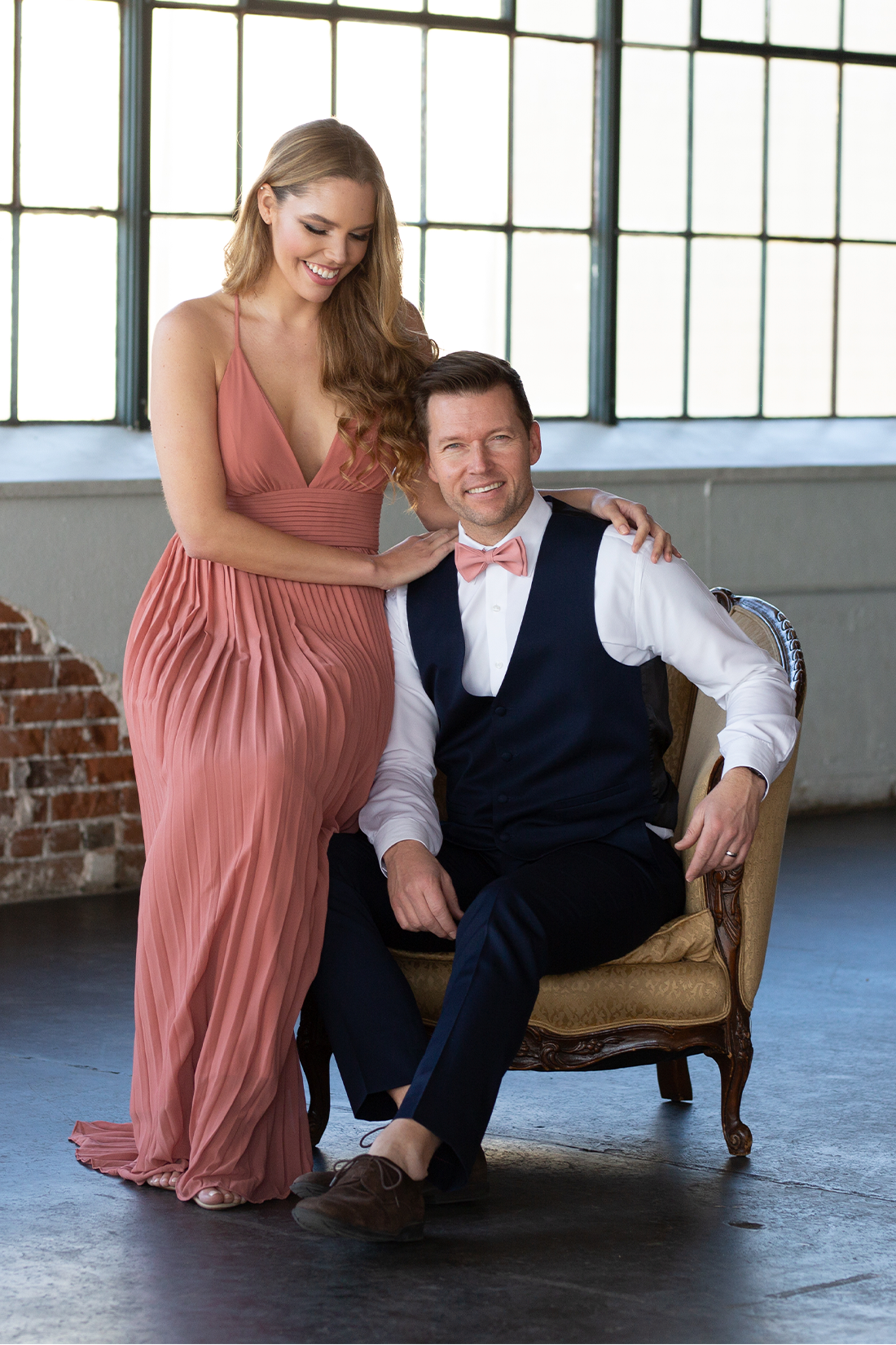 Dusty Rose Bow Tie &amp; Dusty Rose Dress