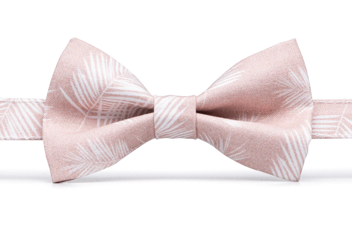 Blush palm leaves bow tie