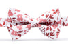 Dusty rose on white floral bow tie