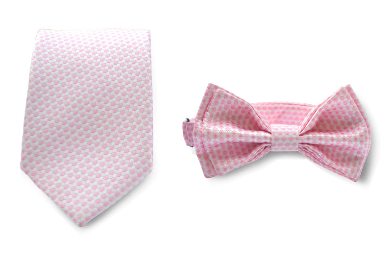 Pink Necktie & Pink Bow Tie