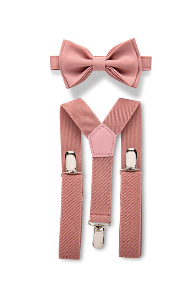 Dusty Rose Suspenders & Dusty Rose Bow Tie