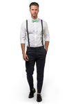 Charcoal Suspenders & Mint Bow Tie