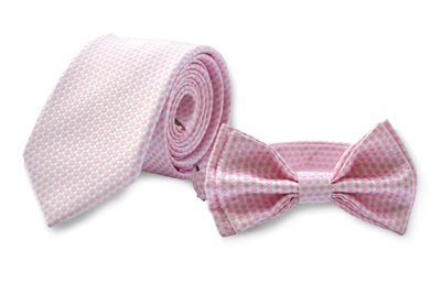 Pink Necktie & Pink Bow Tie