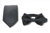 Charcoal Necktie & Charcoal Bow Tie