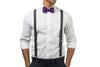 Charcoal Suspenders & Dark Purple Bow Tie