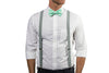 Light Gray Suspenders & Mint Bow Tie