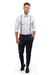 Light Gray Suspenders & Mint Bow Tie