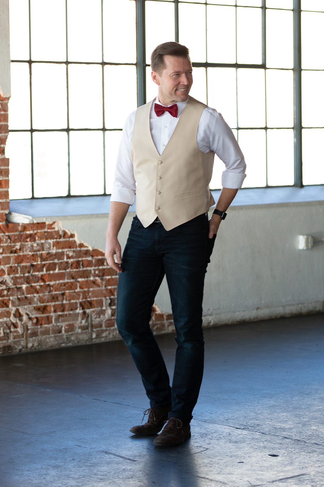 burgundy bow tie suit