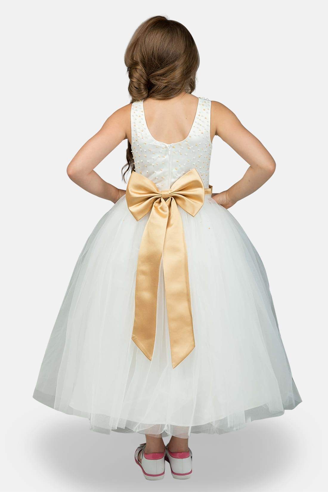 White & Gold Flower Girl Dress 2 - 3 Yrs White & Gold Flower Girl Dress 2 - 3 Yrs
