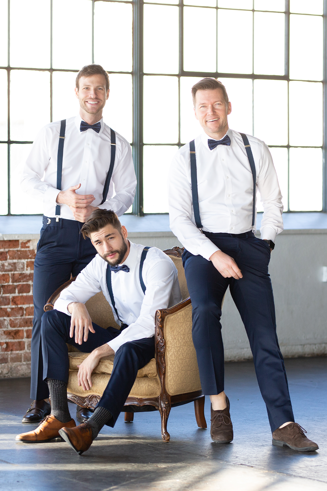 Navy Suspenders & Navy Bow Tie