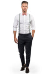 Light Gray Suspenders & Dusty Rose Bow Tie - ARMONIIA