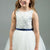 White & Navy Flower Girl Dress - ARMONIIA