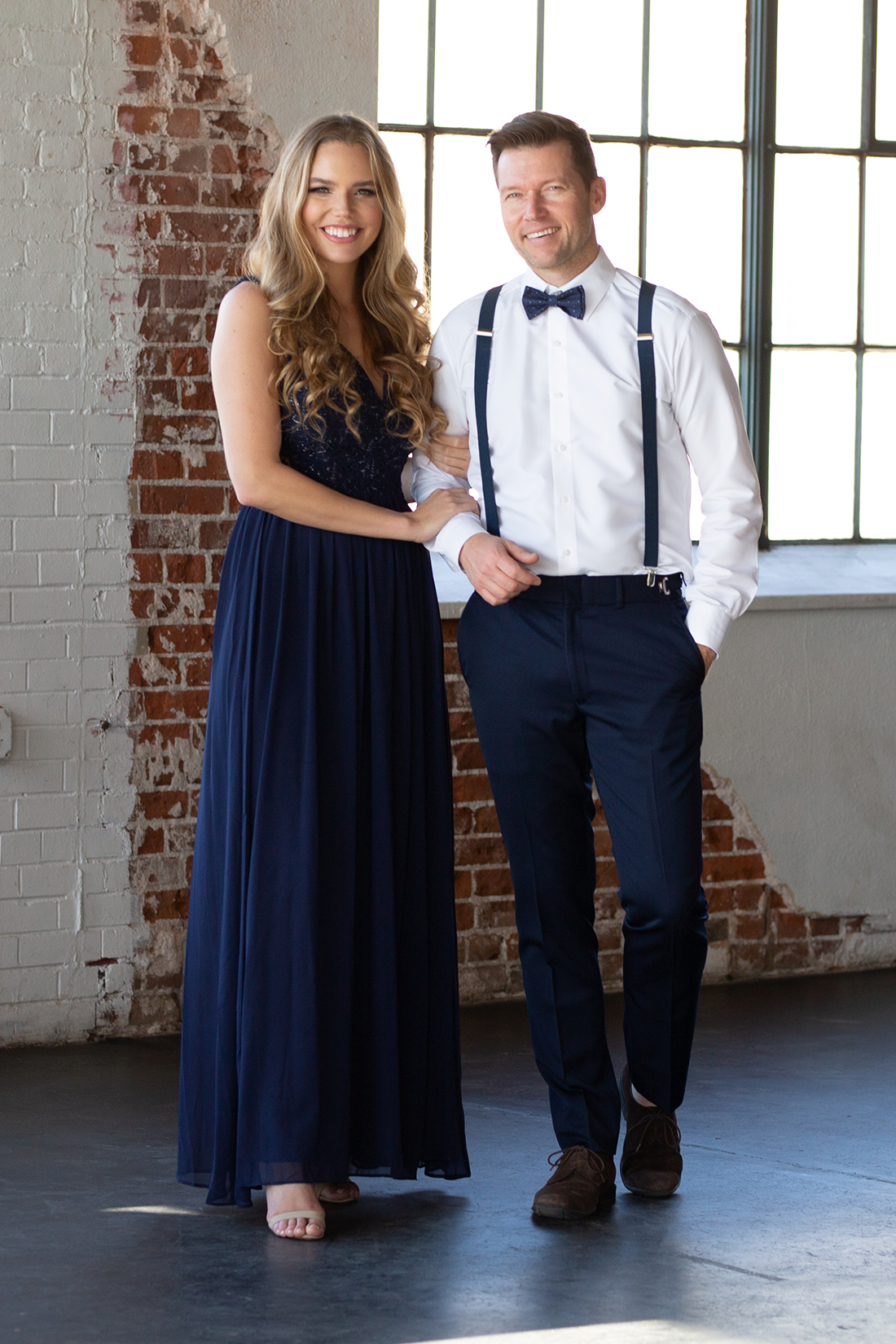 Navy Suspenders & Navy Bow Tie