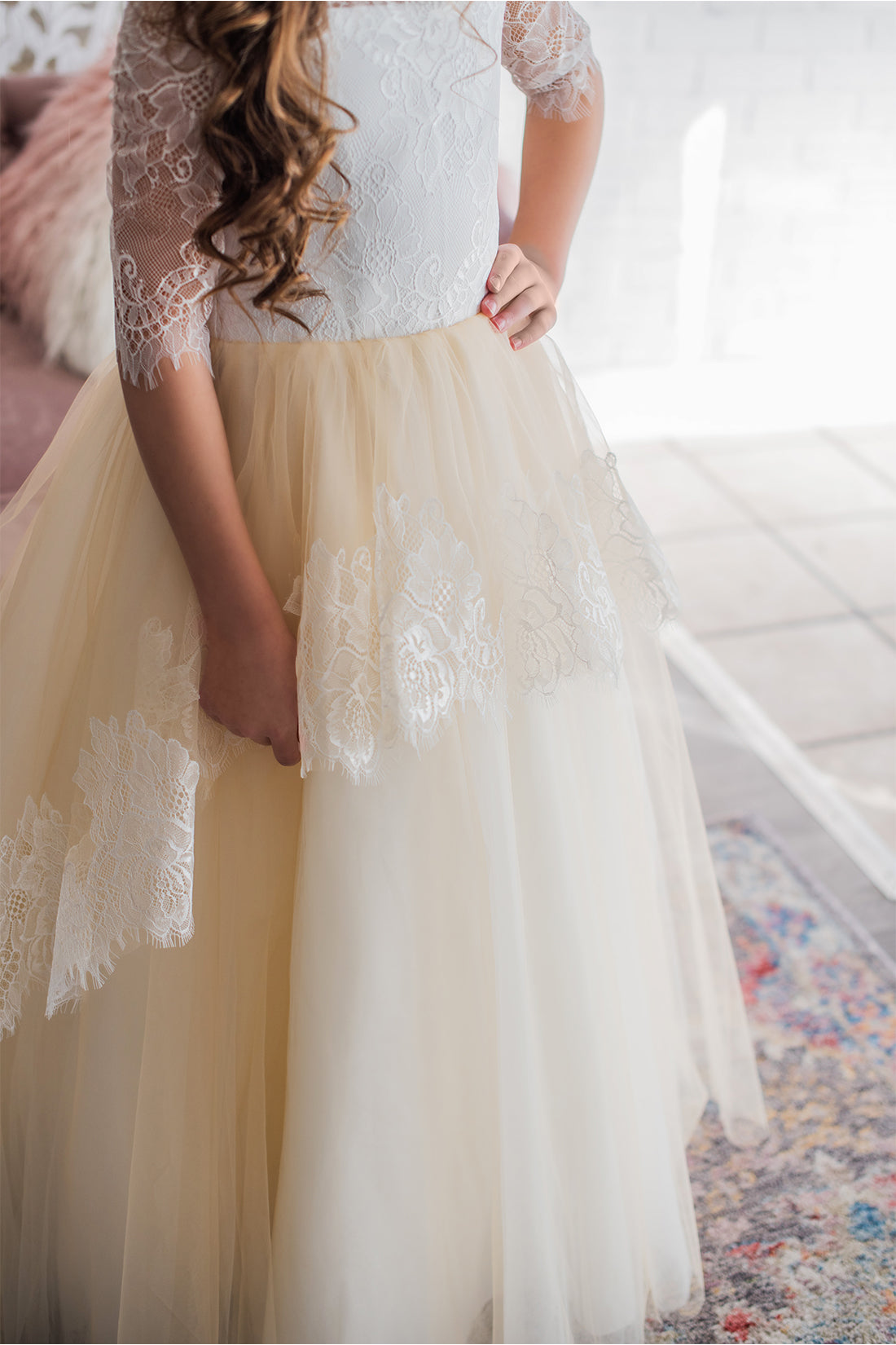 Cream Flower Girl Dress