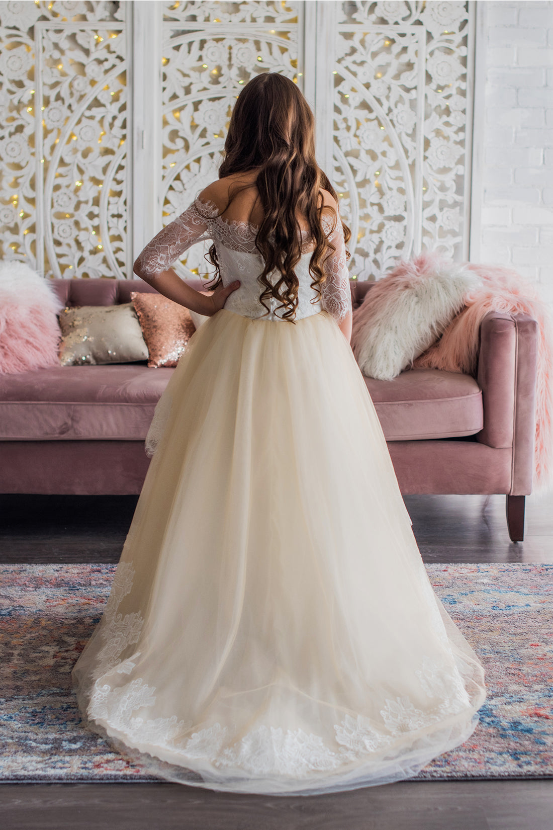 Cream Flower Girl Dress