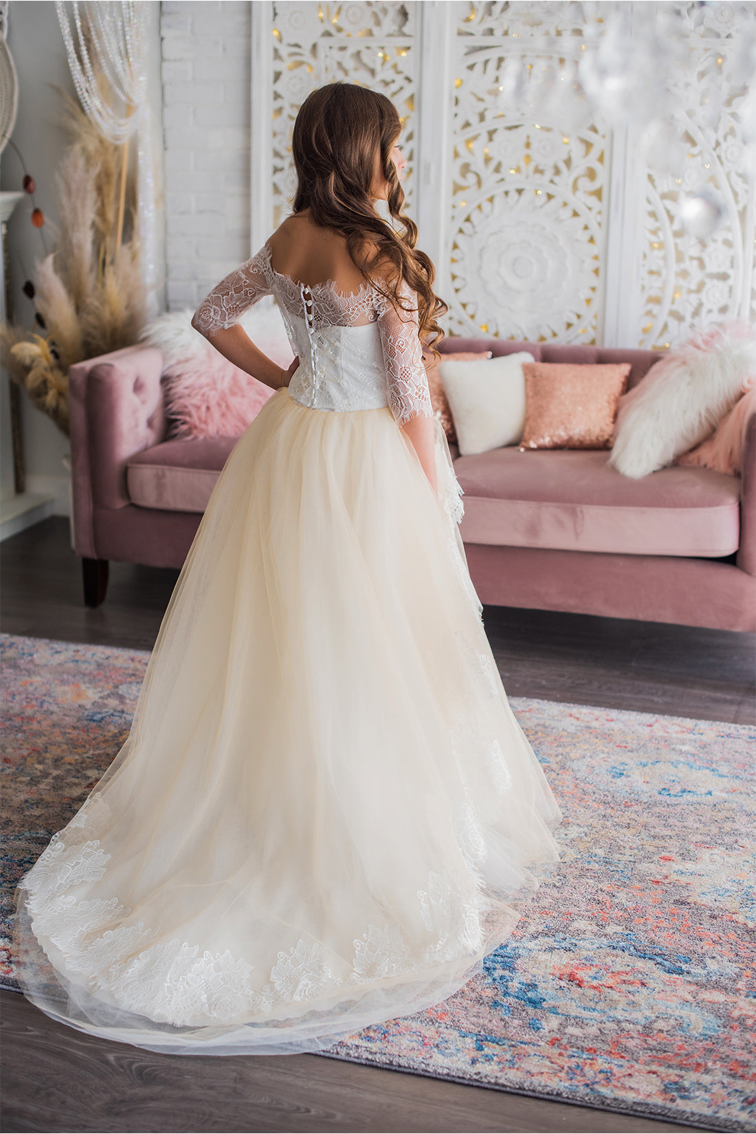 Cream Flower Girl Dress